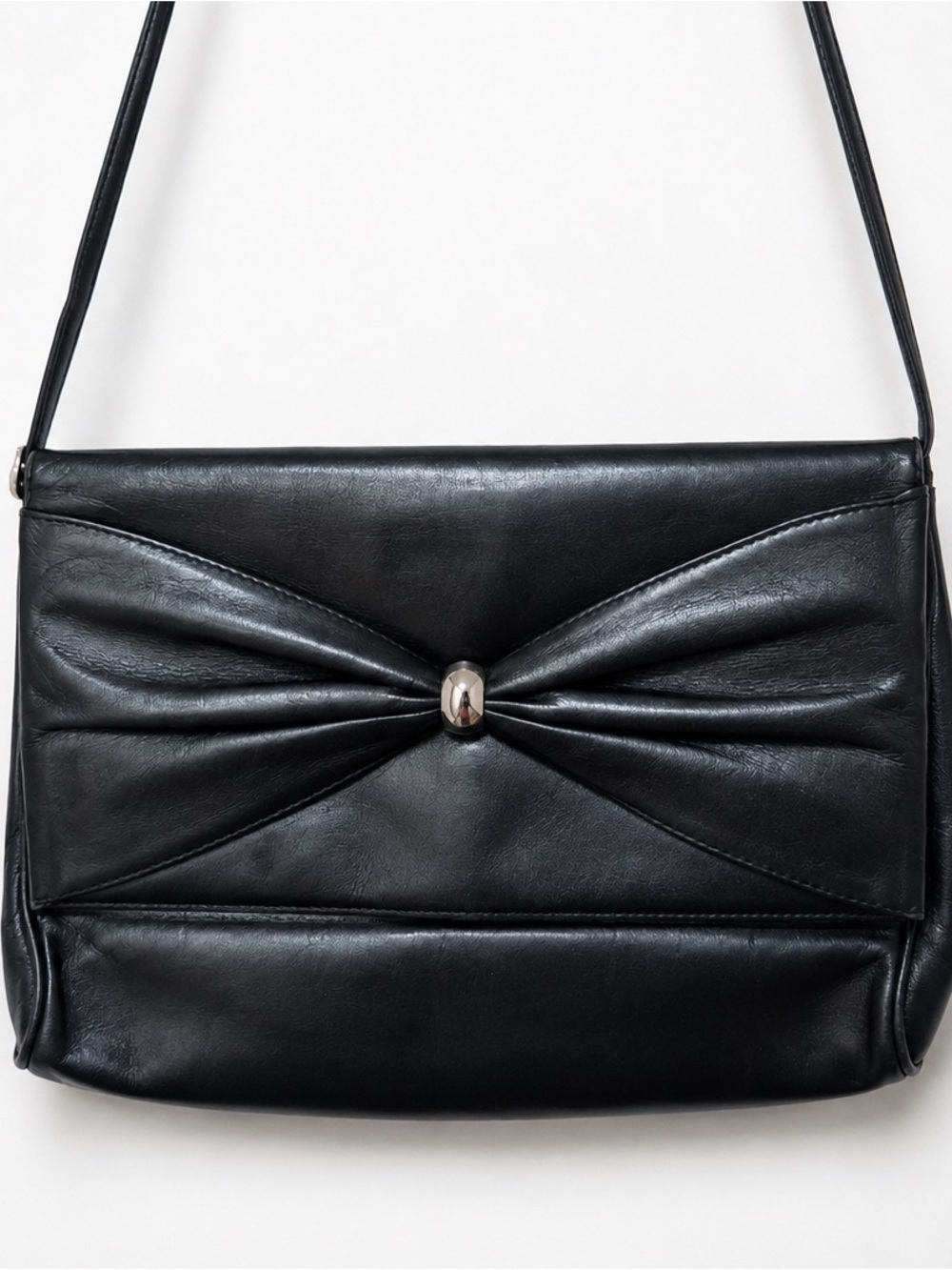 Vintage Italo Colombo Made in Italy Black Genuine Leather Shoulder Bag